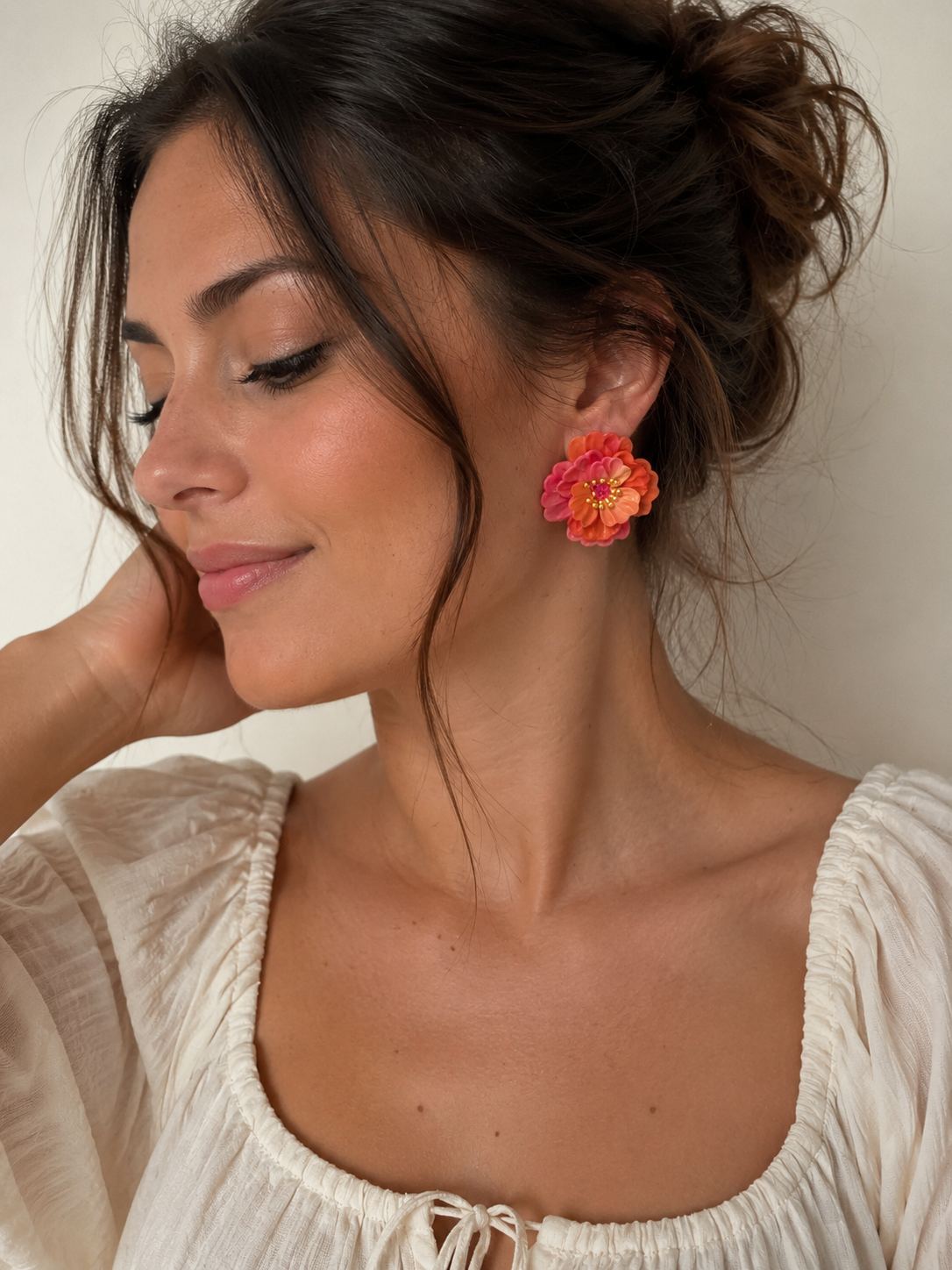 Plumaria naranja y fucsia